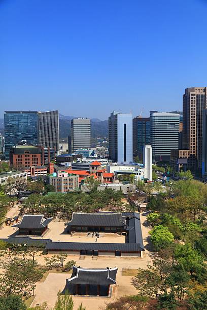 istock Deoksugung Palace cityscape in Seoul 2202114782
