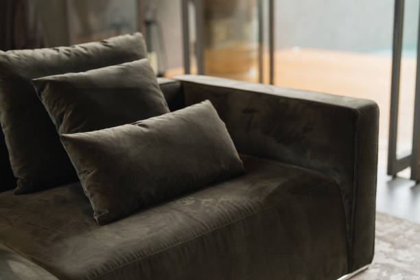 istock Home interior Abstract Design of Upholstered Pillows Home decor, interior design and luxury furniture background, sofa and pillow detail. 2202118446