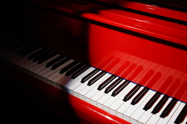 istock Red grand piano keys 2202121627