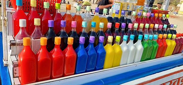 Juice in Colorful bottle selling in a market