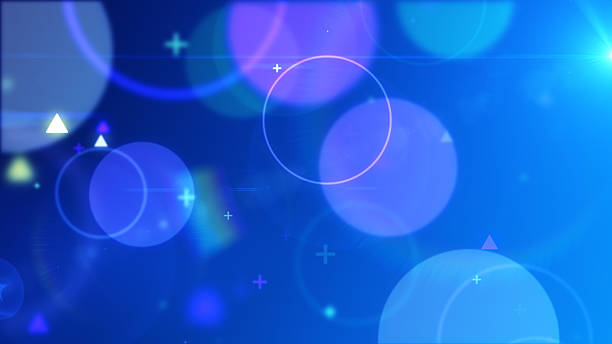 Multiple abstract shapes moving against blue background 4K stock photo