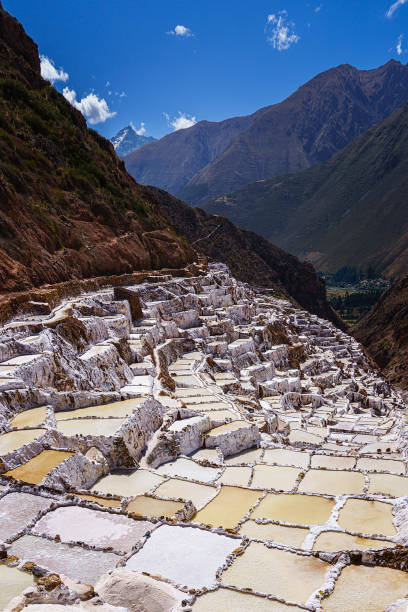 View of salt ponds in Maras, Perú in the sacred valley