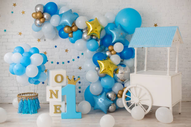istock Blue decor for birthday party 2202128114