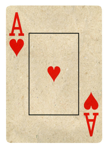 Ace Of Hearts recycled playing card - Isolated (clipping path included)