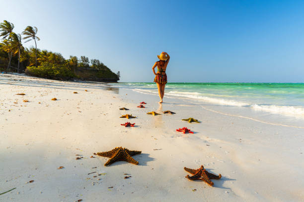 Woman on tropical beach