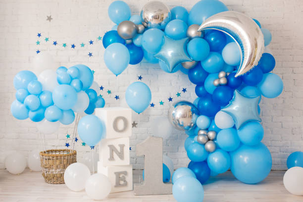 istock birthday party balloons first year 2202128368