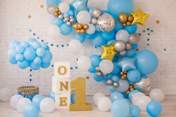 istock Blue decor for birthday party 2202128835