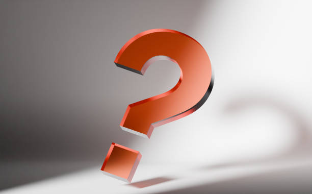 istock Minimalist Red Translucent Question Mark Symbol for Business Presentations 2202132437