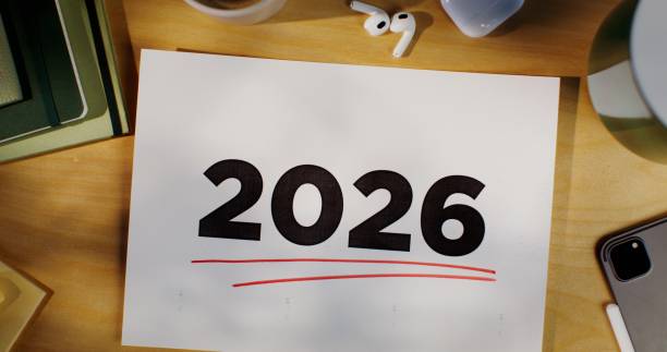 istock The inscription 2026 on the sheet 2202134482