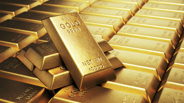 istock Gold bars stacked in rows showcase immense wealth in a secure vault environment 2202136192
