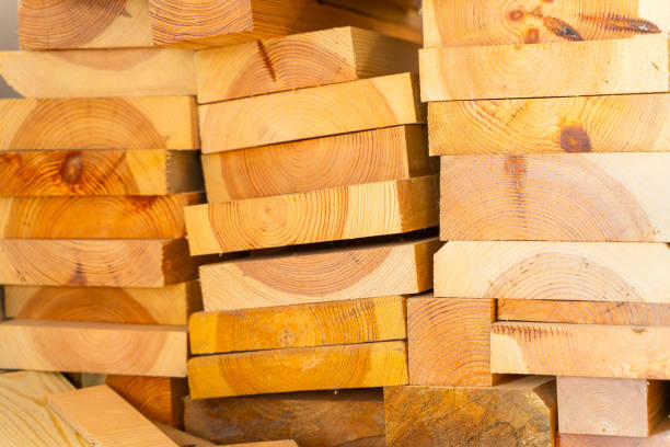 istock Warehouse in a carpenter's workshop with various boards and wooden materials for handicrafts. Wooden blanks in the workshop 2202138041