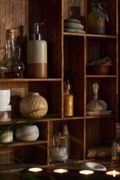 istock Arranging Wooden Shelves with Assorted Natural Products 2202140931