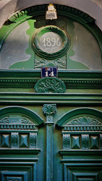 istock Green wooden doors 2202141891