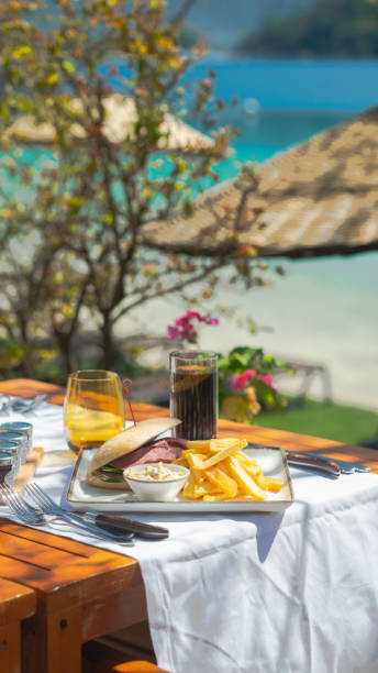 istock Tasty Fast Food Selection on a Wooden Table 2202142105