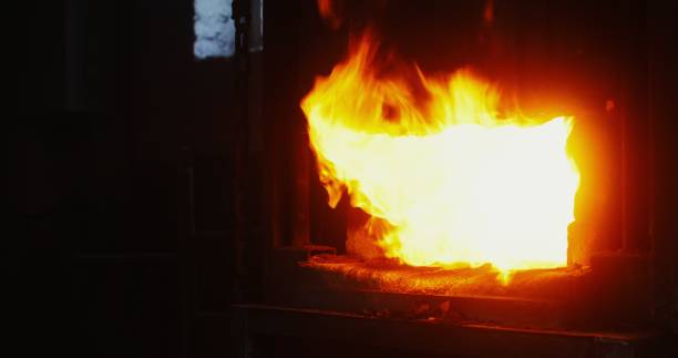 istock Atmospheric authentic forge with a kindled furnace 2202144379