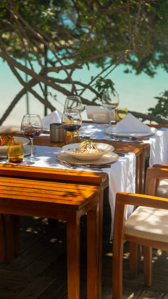 istock Gourmet Pasta Plate on a Stylish Restaurant Table 2202144463