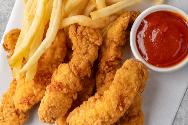 istock Chicken tenders. Fried chicken breast strips 2202145486