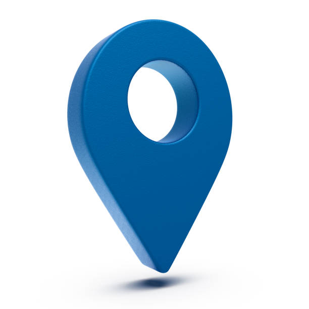 istock Blue Pointer Icon, Location symbol isolated on white, Gps, travel, navigation, place position concept, 3d illustration 2202147566