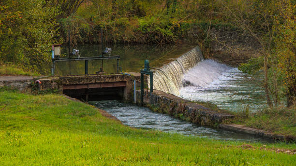 istock Artificial waterfall in France. 2202147653