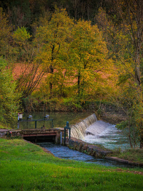istock Artificial waterfall in France. 2202147655