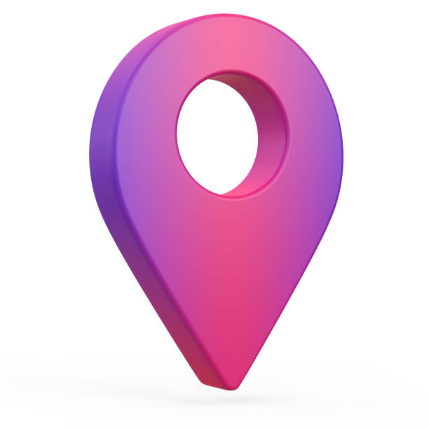 istock Gradient red and blue Pointer Icon, Location symbol isolated on white, Gps, travel, navigation, place position concept, 3d illustration 2202147748