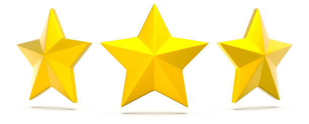 istock Three Golden Stars Isolated White Background - 3d Illustration 2202151506