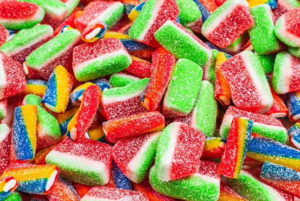 istock Assorted gummy candies. Top view. Jelly  sweets. 2202153889