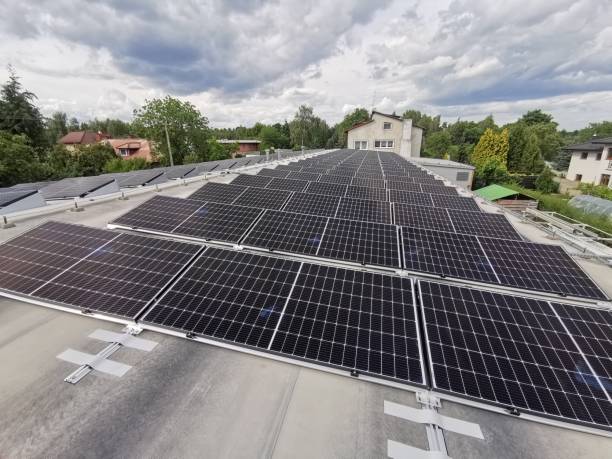 istock Solar panels are installed on the roof 2202155959