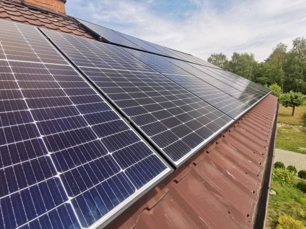 istock Solar panels are installed on the roof 2202155969