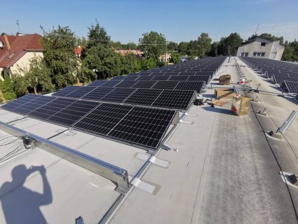 istock Solar panels are installed on the roof 2202156013
