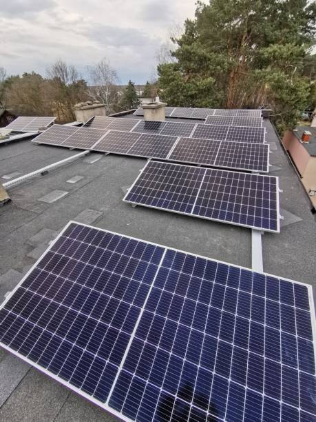 istock Solar panels are installed on the roof 2202156701