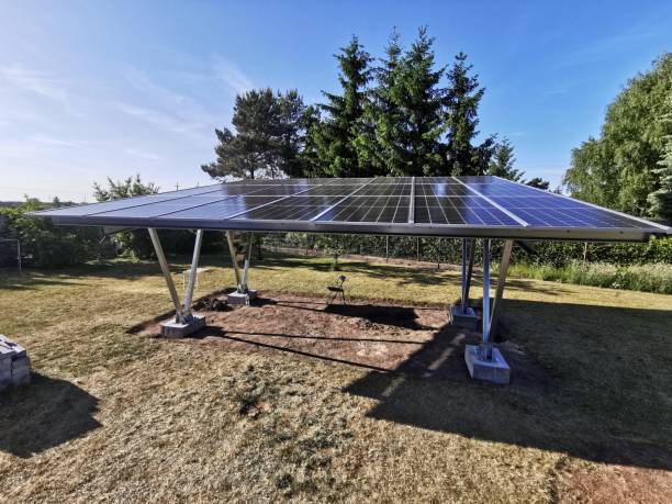 istock Solar panels are installed on the ground. 2202156734