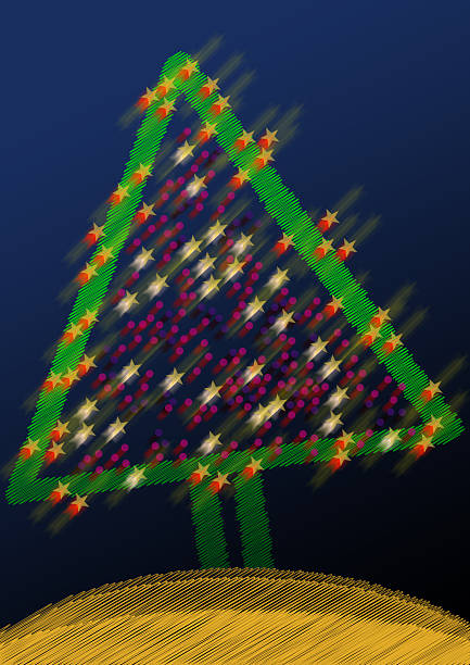 Lights and stars in the Christmas Tree