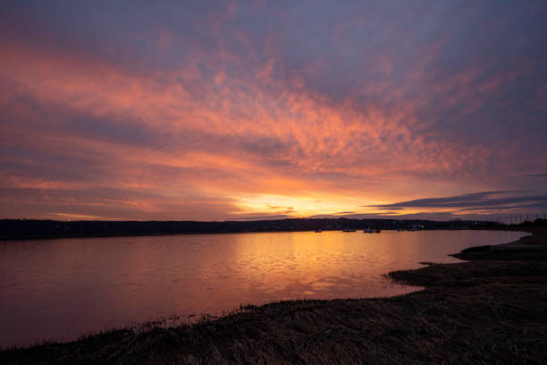 istock Colorful winter sunset at Mt Sinai Harbor #2 2202170553