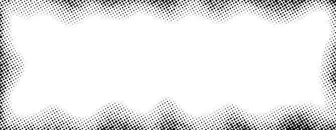 Halftone Rectangle Grain Frame Black Comic Dotted Wavy Border Pop Art ...
