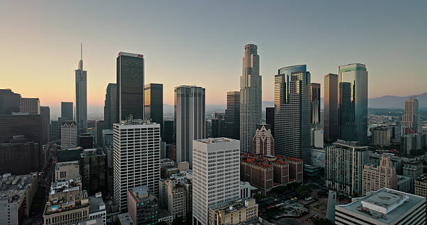 istock Downtown Los Angeles, CA at Sunset - Drone View 2202189978