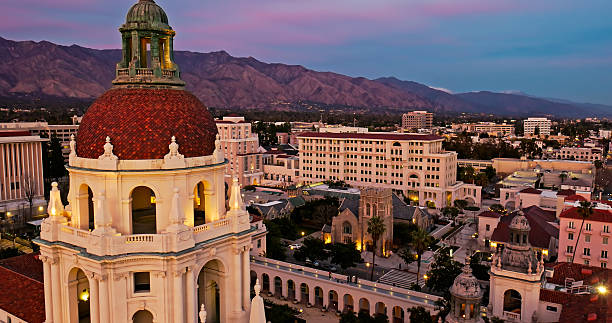 istock Close Up View of Pasadena City Hall Dome - Sunset 2202190686