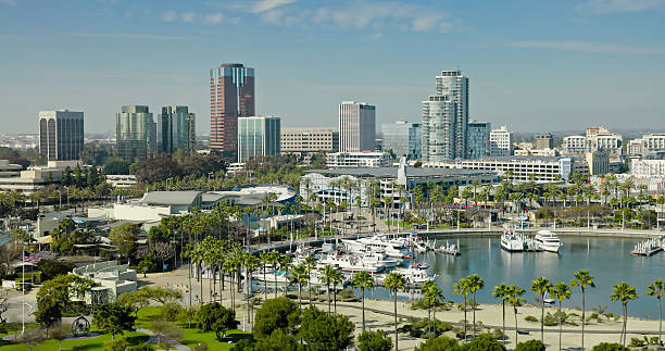 istock Waterfront, Long Beach, California on a Sunny Day - Aerial Shot 2202192514