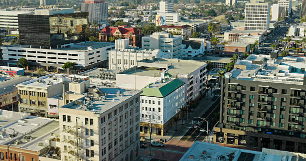 istock Mid Rise Buildings in Santa Ana, CA - High Angle Drone Shot 2202192833