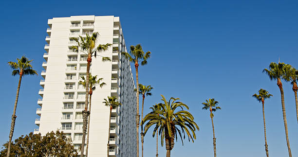 istock Low Angle View of Oceanfront Apartment Building in Santa Monica, CA 2202194125