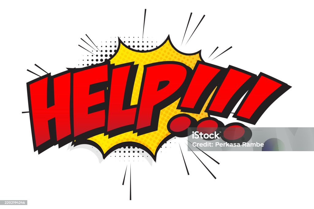 Comic Help Scream Comic Help Sound Effects Comic Book Explosion For Help Stock ...