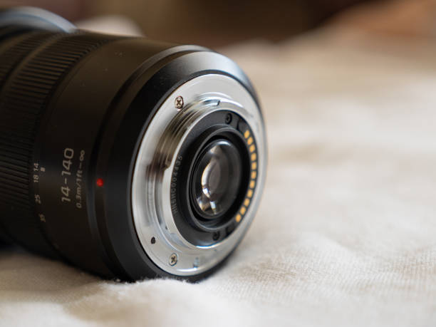 istock Camera lens close-up home studio equipment indoor macro perspective creative focus 2202198422