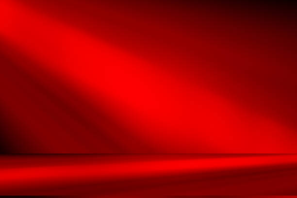 istock Wall interior background, studio and backdrops show products.with shadow from window color red . background for text insertion and presentation product 2202198687