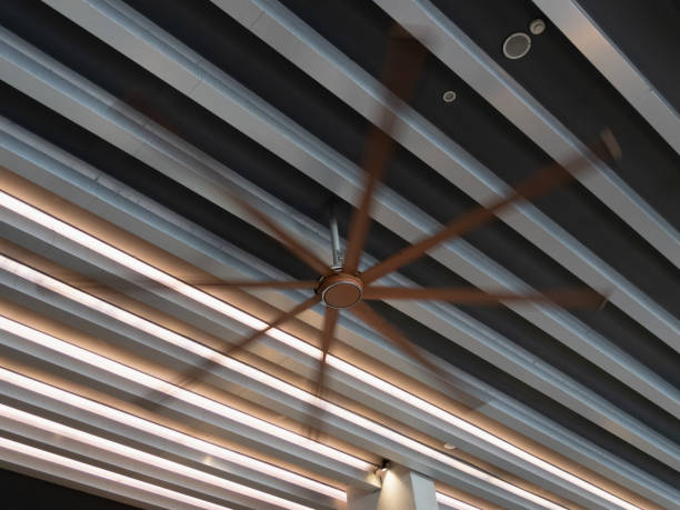 istock Ceiling fan modern interior space indoor design low angle view minimalism concept 2202199606