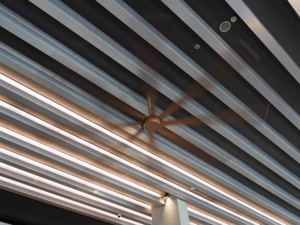 istock Aesthetic urban workspace modern ceiling fan contemporary interior design 2202200177