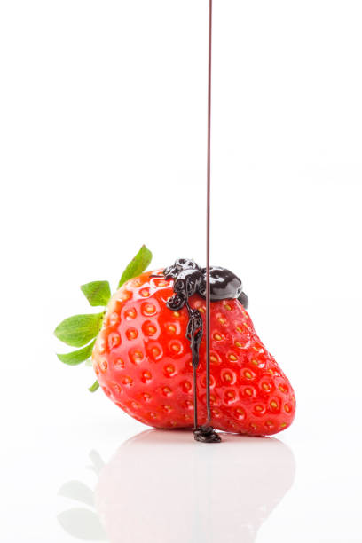 Strawberry with chocolate in a plate