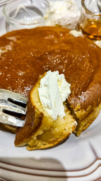 istock Japanese coffee shop pancakes served with fresh cream 2202204001