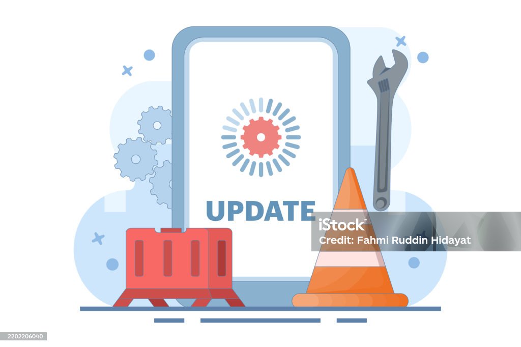 Operational Background Update System Maintenance Concept Smartphone Software Update Screen Update ...