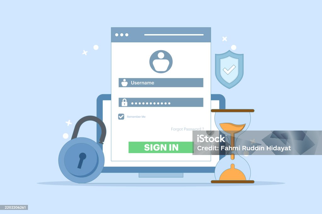 Secure Session Example Image Secure Session Login Username Concept Password Padlock Computer ...