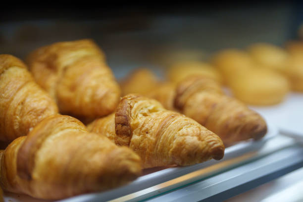 istock Freshly Baked Croissants o  Display Tray 2202206576